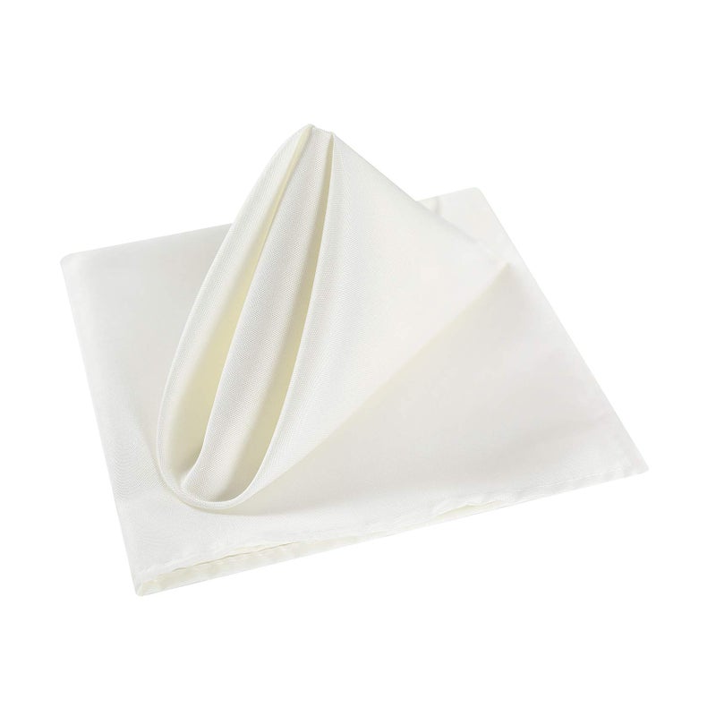 Cupuamon Cloth Napkins 20x20 inch Washable Polyester Dinner Napkins Soft Table Napkins for Wedding Party Dining Banquet(Ivory,50PCS) - Image 3